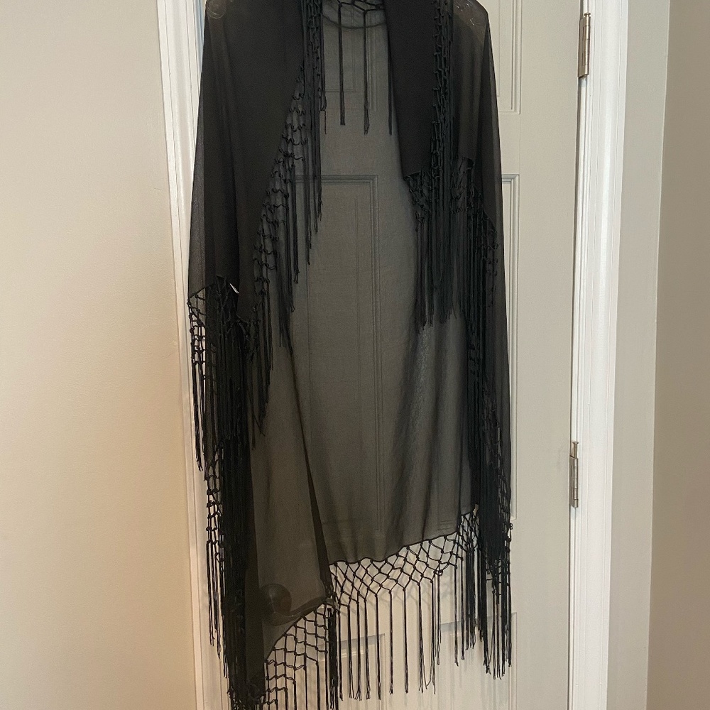 Black Shawl with fringe